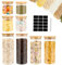 Cinnani Bocaux en Verre Lot de 8,Bocaux Rangement Cuisine,Pot en Verre avec Couvercle,Hermétique Bocal en Verre avec Couvercle en Bois et Rondelle,Pour Céréales,Cornflakes,Sucre,Spaghetti