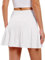 Soudittur Damen Tennisrock mit Innenhose Tennis Skort mit Taschen Golfrock Sommerrock für Outdoor Radfahren Wandern Laufen (DE/NL/SE/PL, Alphanumerisch, L, Regular, Regular, Weiß)