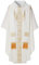 FAD-4U Kirche katholische Priester Kaseln Gewänder für Kirche Masse Gewänder Robe mit Stola, Weiss/opulenter Garten, 130cm 144cm