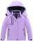 Wantdo Giacca da Sci Montagna Invernale Parka da Neve Caldo con Cappuccio Cappotto da Snowboard Giubbotto Impermeabile Bambina Viola Chiaro 128-134