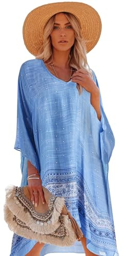 Breezy Lane Dam strand täcka upp kaftan klänning för baddräkt blommig baddräkt coverups resort kläder