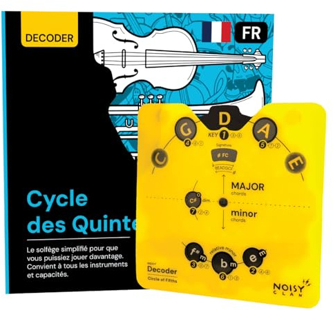 Circle of Fifths Wheel & French Music Theory Book - Cercle des Quintes for All Levels - Music Learning Tool - Learn Chords, Keys & Progressions - Write More, Play More, Master Music