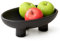 WENSHUO Three-Legs Ceramic Fruit Bowl for Kitchen Counter, Decorative Bowl for Table Décor, 10-inch Oval Large Bowls for Breads (Black)