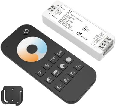 LED-Dimmer, CCT-Schalter, 12 V, 24 V, 10 A, 2 Kanäle, 2,4 G, WW CW, einfarbiger LED-Lichtstreifen, 12 Volt-Controller(Controller C)