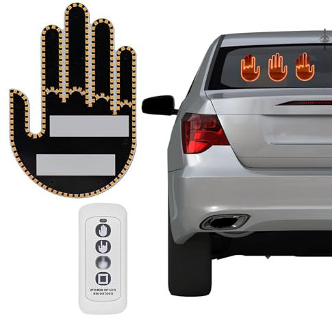 Fingerlicht für Auto mit Fernbedienung, Gesten LED-Licht, Cooles Innenlicht, Gestenleuchte, Mittelfinger-Licht für Männer und Frauen