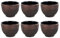 6 tasses en fonte de Chine noir & bronze 15 cl
