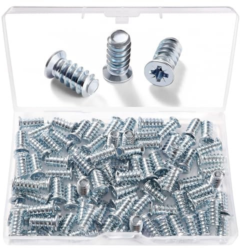 VooGenzek 90 Piezas M6.3 * 13 mm Tornillos Euro, Tornillo Especial para Muebles, Tornillos Europeos Avellanados, para Bisagras de Muebles, Guías de Cajones