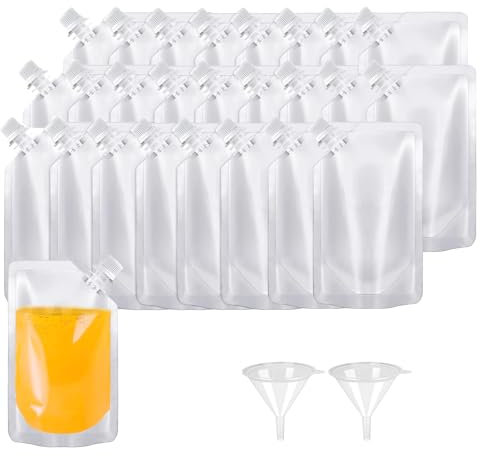 oumuik Befüllbare Getränkesets Auslaufsichere Alkohol-Saft-Flüssigkeits-Tasche Festival Essential Drinks Bag Picknick Camping Party Drinks Bag mit Flasche und Trichter