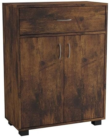 URBNLIVING Wooden Free Standing Storage Cabinet (Rustic Brown)