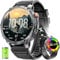 mingwear Military Smart Watch for Men 1.75 HD AMOLED Display 730mAh Battery Smart Watches with LED Flashlight for Android iOS（Bluetooth Call Answer/Dial Calls） Fitness Tracker Black