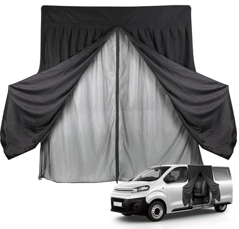 Moustiquaire Auto Remplacement pour Citroen Jumpy/Toyota ProAce/Peugeot Expert 2016-2025, Moustiquaire pour Porte Latérale de Voiture, Moustiquaire Magnétique à Deux Couches avec Daim pour Camping