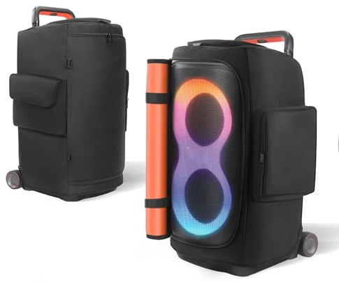 EUGOOCX Speaker Case Compatible with JBL PartyBox 520, Portable Speaker Dust Cover Storage Bag for Outdoor Travel/Home Storage, with Side Pockets