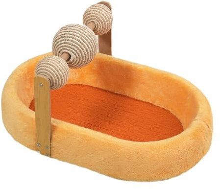 FytStycale Kratzbrett Katzenlounge Katzenbett Kratzunterlage Liegemulde mit Großer Liegefläche Und Schaumstoffpolsterung für Die Krallenpflege Und Als Schlafplat, Orange