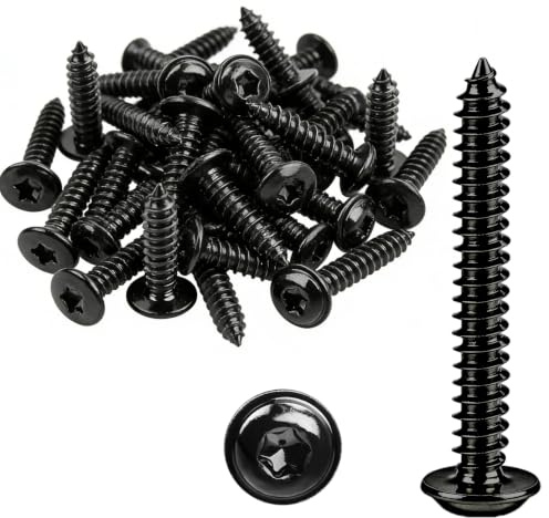 50 tornillos M4 x 30mm de acero inoxidable 304, tornillos de seguridad negros Torx para madera, metal y proyectos pesados – Sujetadores