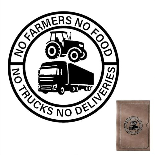 Ohne Bauern kein Essens, ohne LKW keine Lieferungen – Autoaufkleber, Aufkleber für den Transport von Landwirten, wasserfeste Vinylaufkleber Autos, verbreitet Botschaft Bedeutung der Landwirtschaft