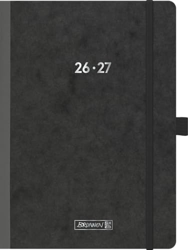 Schülerkalender 2026/2027 Pressspan schwarz FACT!plus | A5, Karton: 2 Seiten = 1 Woche ; Kalendarium: 18 Monate Juli 2026 bis Dezember 2027