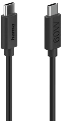 Hama Ladekabel, USB-C - USB-C, 60 W, 1,2 m, Schwarz | Kabel mit vergoldeten Aluminium Steckern für schnelles Laden bis 60W und stabile Datenübertragung, schwarz