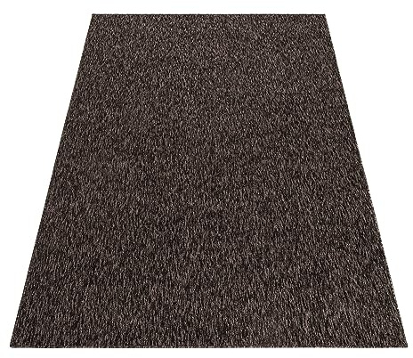 KADIMA DESIGN Kurzflorteppich Einfarbig Uni Pflegeleicht Waschbar Strapazierfähig Braun 60x100 cm Wohnzimmer Schlafzimmer Schadstoffgeprüft Gekettelt Flur Esszimmer Diele Oeko-TEX | AMMER