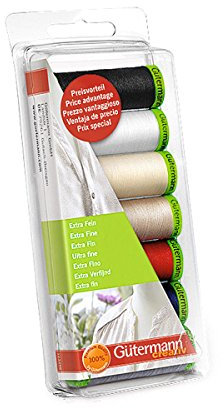 Gutermann extrafeinen Gewinde Set, Mehrfarbig, 7 x 200 m