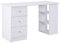 HOMCOM Bureau informatique multimédia multi-rangements 3 tiroirs 2 étagères 120L x 49l x 72H cm blanc