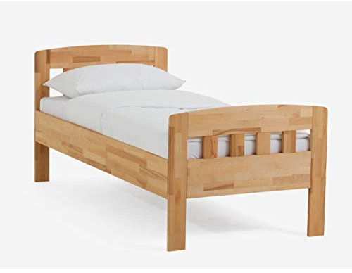 DICO Massivholz Einzelbett Komfortbett Seniorenbett 420.00, Kernbuche geölt, Größe 100x200 cm