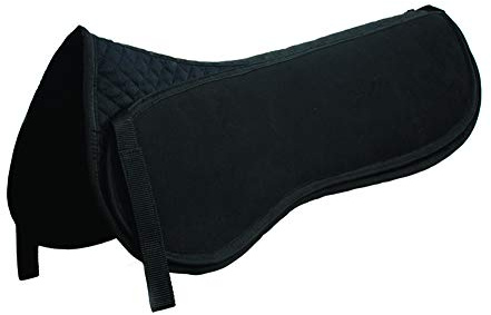 Rhinegold ELITE INTERCHANGEABLE SADDLE PAD – Black Quilted Cotton Half Pad with Shock-Absorbing Rubber, 8 Adjustable Pads, Secure Fit for Optimal Saddle Positioning