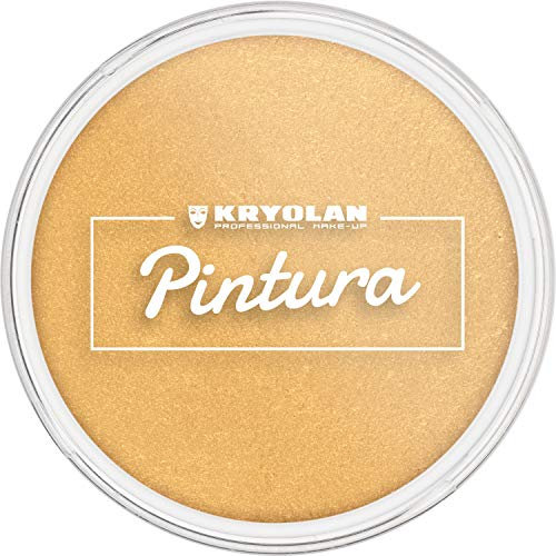 Kryolan Pintura Water Color Schminke 25ml, Farbe: Gold, Waschbar, Vegan, ohne Parfüm, ohne Parabene, Glutenfrei - ideal für Kinder, Party, Karneval, Fasching & Halloween
