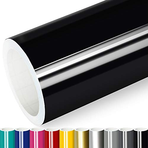 Actinium® Klebefolie 6€/m² Schwarz Glanz | 5m x 0,63m selbstklebende Folie glänzend | Möbelfolie selbstklebend Küchenfolie Plotterfolie
