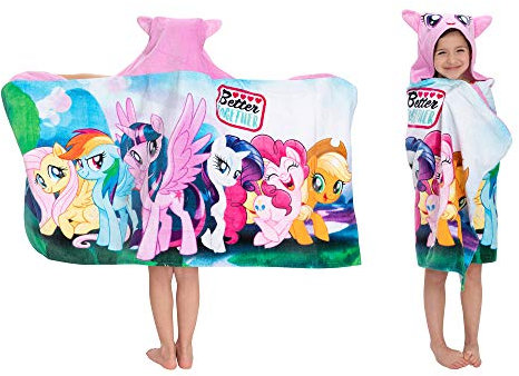 Franco My Little Pony Handtuch für Kinder mit Kapuze, Baumwolle, Frottee, 61 x 127 cm