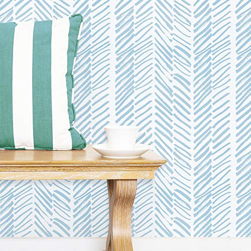 Guvana Blue and White Striped Wallpaper 17.7x118 Self-Adhesive Removable Contact Paper for Bathroom Living Room