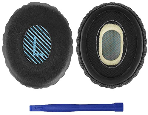 OE2 Ersatz-Ohrpolster, weiches Protein-Leder, Memory-Schaum, Ohrpolster für Bose SoundLink On-Ear Wireless, On Ear 2 (OE2) und SoundTrue OnEar Kopfhörer, Schwarz/Blau