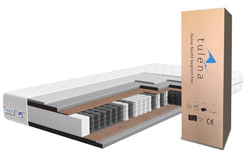 TULENA NOX Taschenfederkern Matratze 140x200 Federkernmatratze H4 + H5 Basic 23cm hoch Probeschlafen Rollmatratze Wendematratze