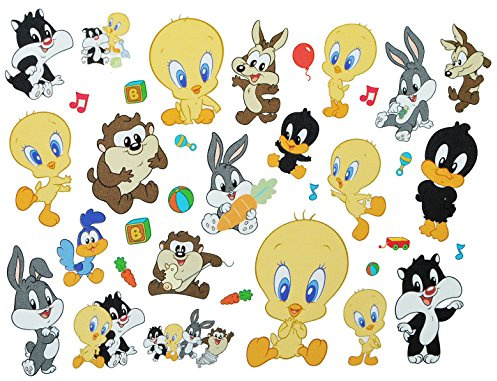 alles-meine.de GmbH 35 TLG. XL Set: Wandtattoo/Sticker - Baby Looney Tunes Tweety - Wandsticker Aufkleber für Kinderzimmer Mädchen Jungen Kinder Baby - Wandaufkleber + Fensters..