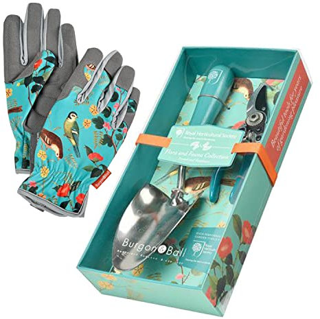 Burgon & Ball Flora & Fauna - Gloves & Trowel/Secateur Set, Multi