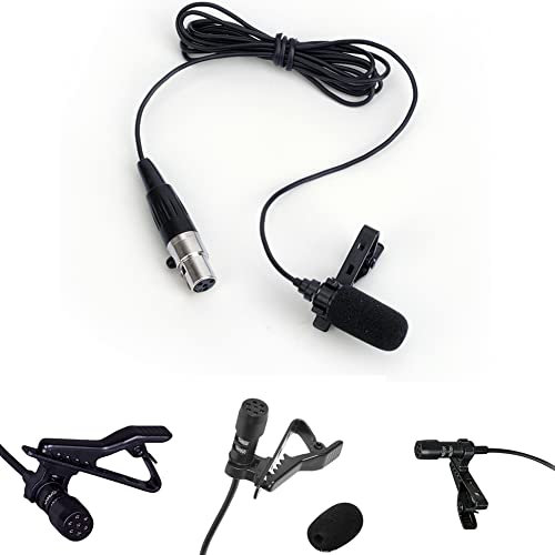 Emiif Lavalier Lapel Microphone, Lavalier Mic, Clip on Microphone Mic 4-PIN Mini XLR TA4Ffor Smartphone Laptop