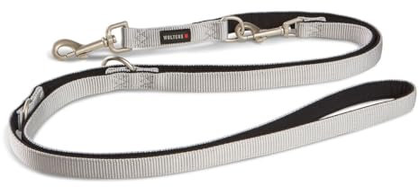 Wolters Führleine Professional Comfort, Farbe:Silber/schwarz, Größe:S 200 cm x 10 mm