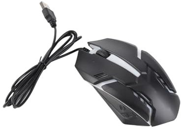 PUSOKEI Gaming-Maus mit Kabel, RGB-Maus, 1200 DPI, Laptop-PC-Maus mit 3D-Scrollrad, für Win10, für Win 8, für Win 7, für Win Vista oder für Win XP Usw., Plug and Play(Schwarz)