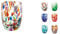 H&h set 6 bicchieri veneziano in vetro decorato multicolore cl 5