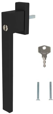 Design Aluminium Terrassentürgriff Dublin PSK abschließbar - pulverbeschichtet, Farbe:Schwarz RAL 9005 (matt), Stiftlänge:40mm