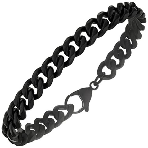 Jobo Herren-Armband Edelstahl schwarz beschichtet 21,5 cm
