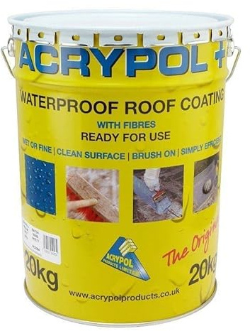 Acrypol + with Fibres 20kg Grey Waterproof Roof Coating (Grey)