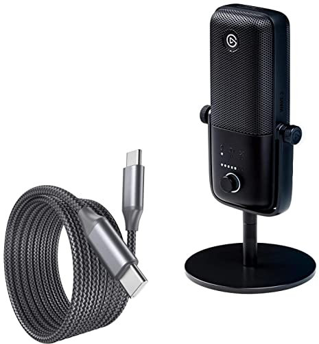 BoxWave Cable Compatible With Elgato Wave:3 - DirectSync PD Cable (10ft) - USB-C to USB-C (100W), Long 10 Foot PD Braided Nylon Alloy Cable for Elgato Wave:3 - Jet Black