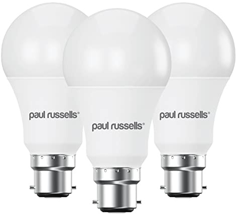 paul russells LED GLS - Dimmable Bayonet Light, 14W 1521 Lumens B22 A70 LED Bulbs, 100w Equivalent, 2700K Warm White, Dimmer Standard BC Energy Saving Ceiling Lightbulbs, Pack of 3