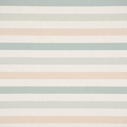SCHÖNER LEBEN. Dekostoff Baumwolle Digitaldr. Streifen Querstreifen Ecru mintgrün va