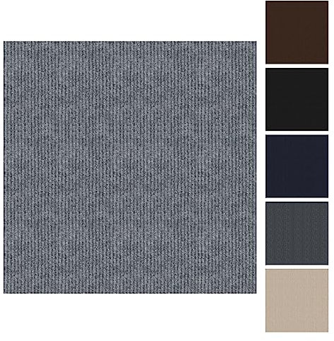 CUCOS Carpet Tiles Peel and Stick, 30x30CM Squares Floor Tile, Soft Padded Carpet Tiles, Self Adhesive Light Grey 20 Pack