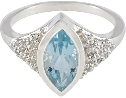 House of Rings Choisissez votre couleur Bague en argent sterling 925 Bague en forme de marquise Bijoux en argent Bague de Thanksgiving Bagues en pierres précieuses pour garçons et filles