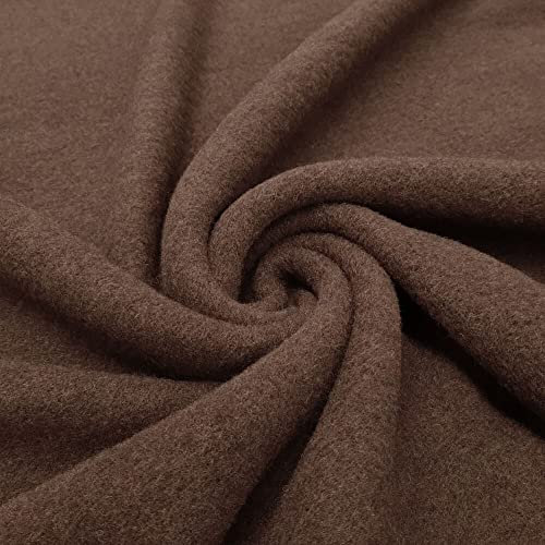 Sofia – Merino Wollfleece, Softer Wollvelours – Tabakbraun/Beige – per Meter