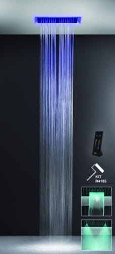 Gessi Afilo, système de douche multifonctionnel 300x500 à jet de pluie, avec effet de luminothérapie, 57409279