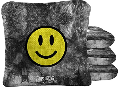 ACA Synergy Pro Professional Cornhole Bags Dual Sided Regulation 6x6 Set of 4 Black and White Tie Dye