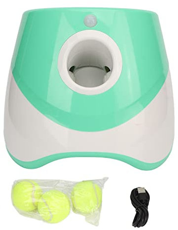 Automatischer Hundeballwerfer, Haustierballwerfermaschine, Interaktives Tennisballwerfer-Hundespielzeug, Wiederaufladbare Haustierballwerfermaschine für Kleine, Mittlere und Große Hunde, 3 Tennisbälle